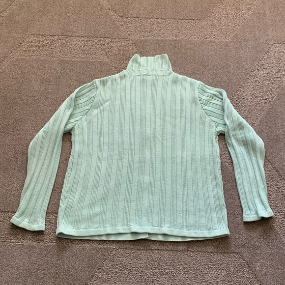 Classic Elements Mint Colored Button Front Sweater - Picture 2 of 11